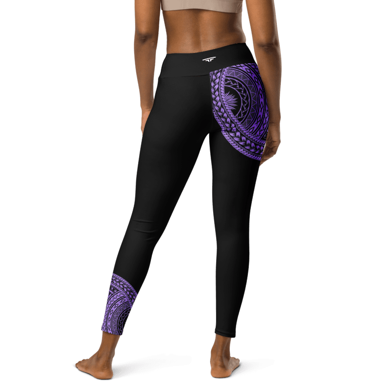 Manusina Collection: Alofa Leggings - Black/Purple - Tatau Fit