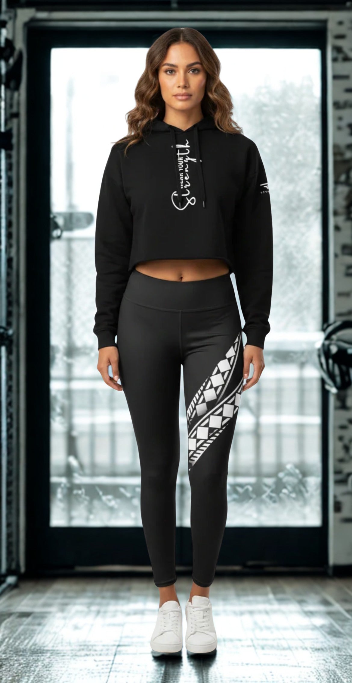 Manusina Collection: Malu Crop Hoodie - Black