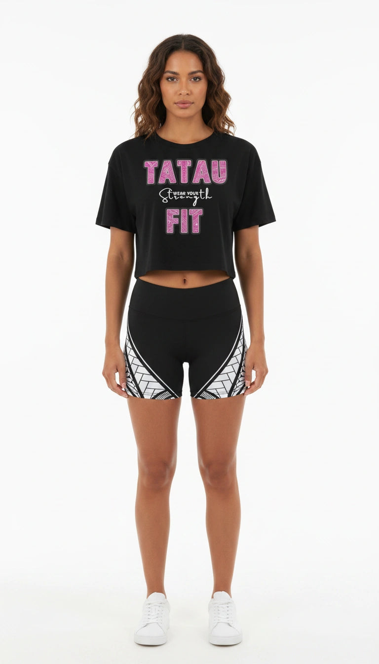 Manusina Collection: Fetu Gym Shorts - Black/White