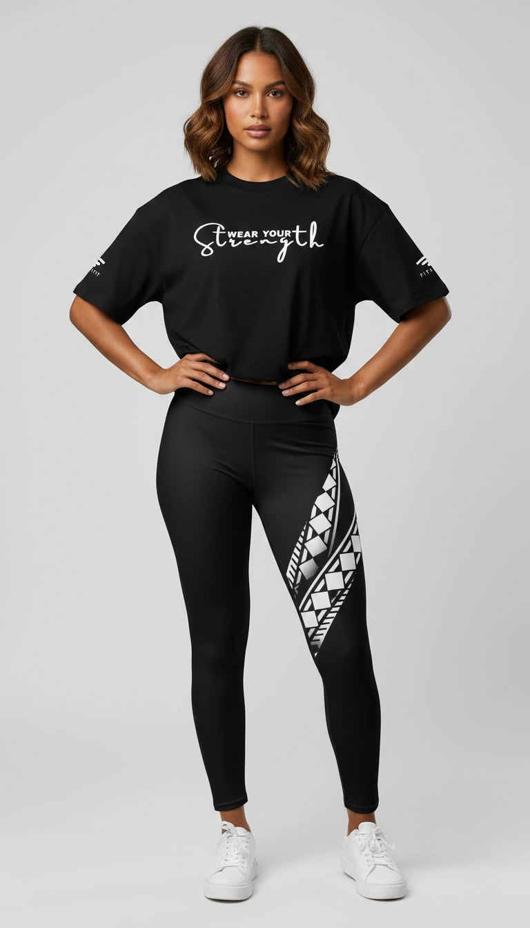 Manusina Collection: Mana Oversized Tee - Black
