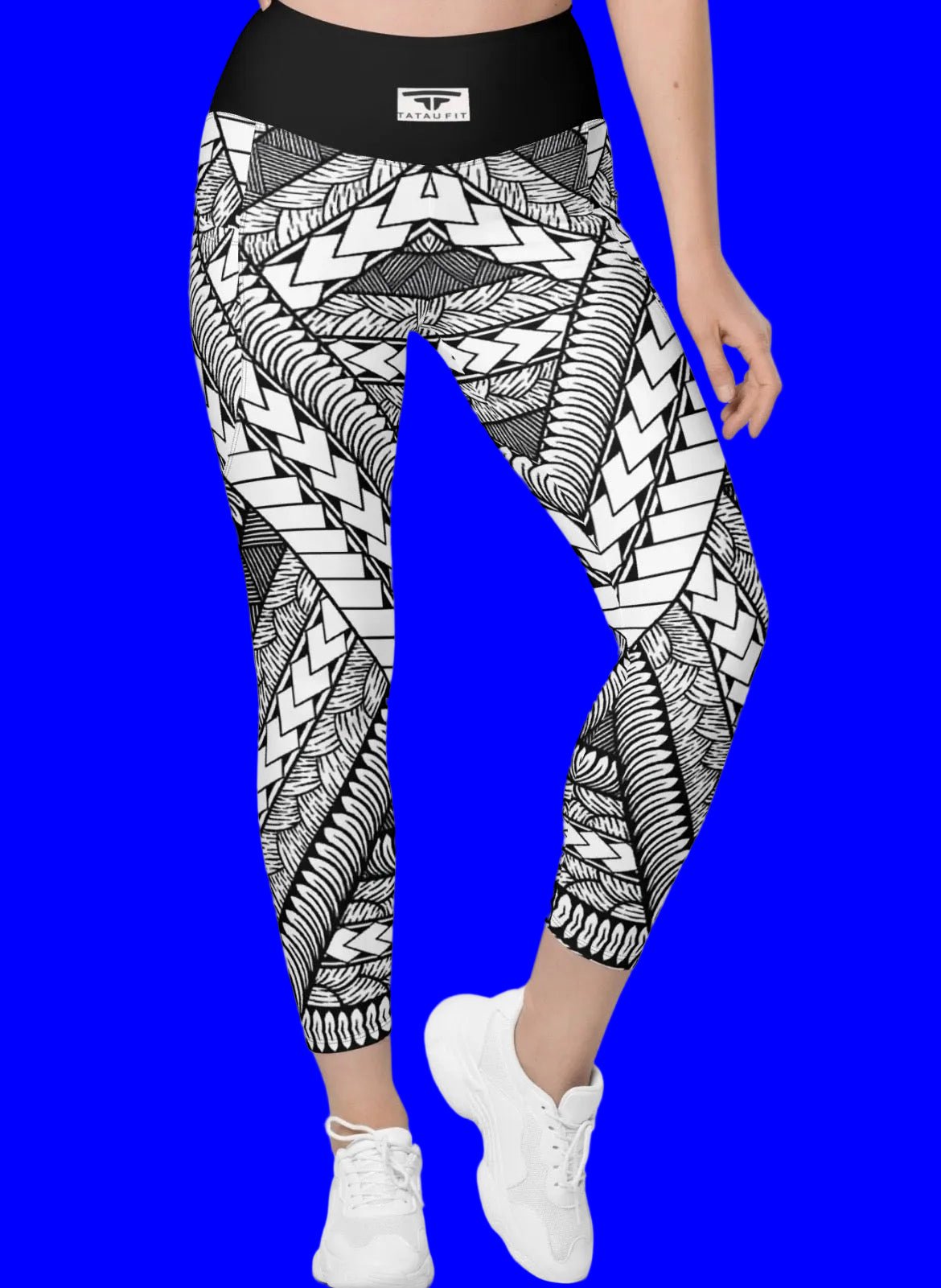 Femme Collection: Mana Leggings - Black/White - Tatau Fit
