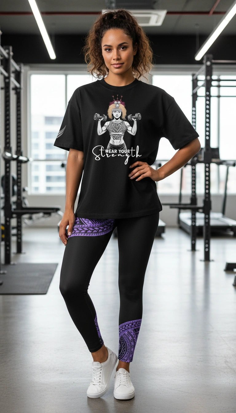 Manusina Collection: Alofa Oversized Tee - Black - Tatau Fit