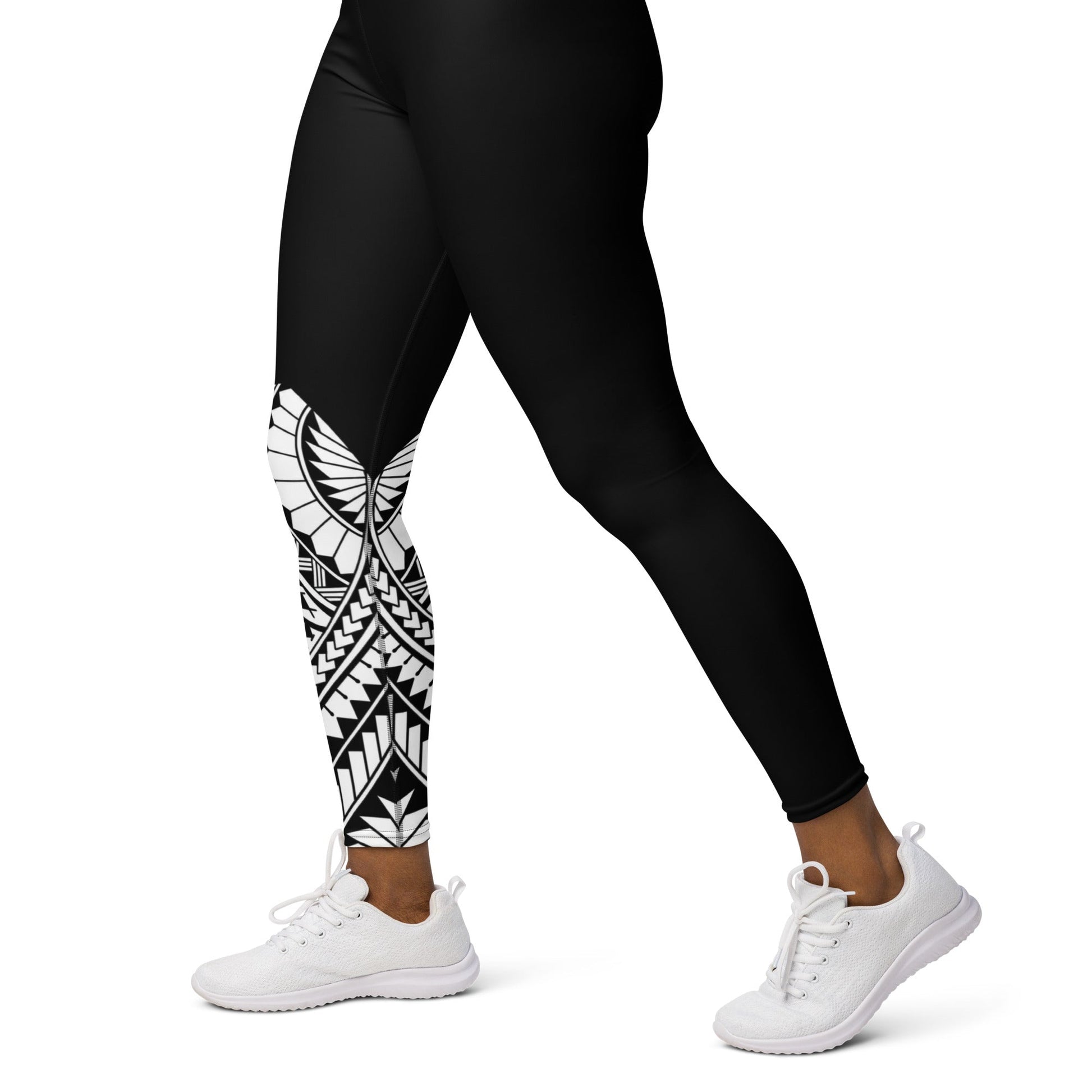 Manusina Collection: Fetu Leggings - Black/White - Tatau Fit