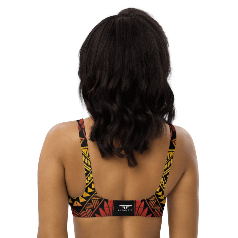 Manusina Collection: Fetu Padded Bikini Top - Yellow/Red - Tatau Fit