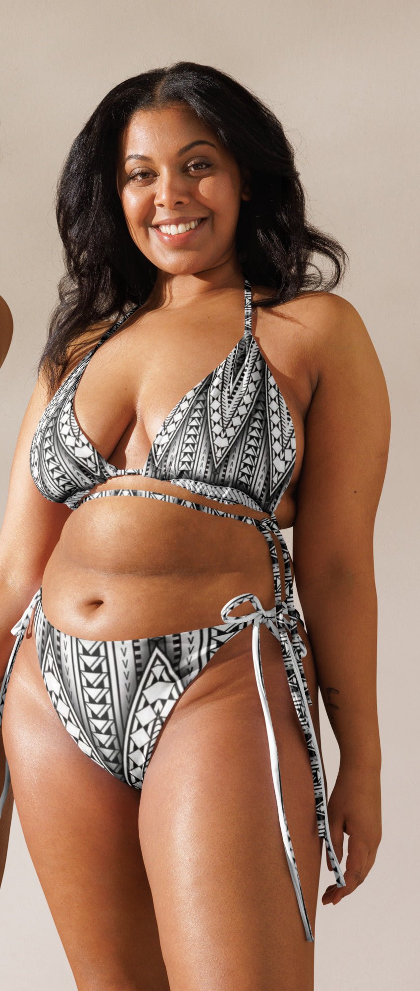 Manusina Collection: Fetu String Bikini - Black/White - Tatau Fit