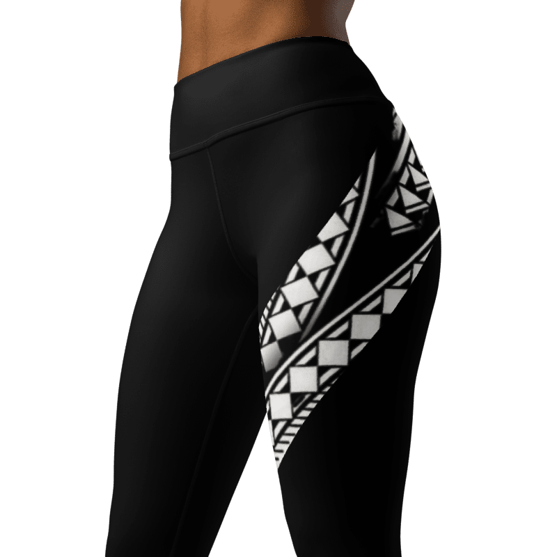 Manusina Collection: Malu Leggings - Black/White - Tatau Fit
