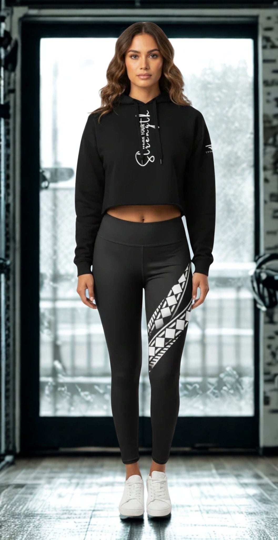 Manusina Collection: Malu Leggings - Black/White - Tatau Fit