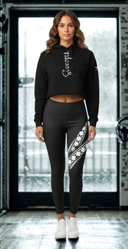 Manusina Collection: Malu Leggings - Black/White - Tatau Fit