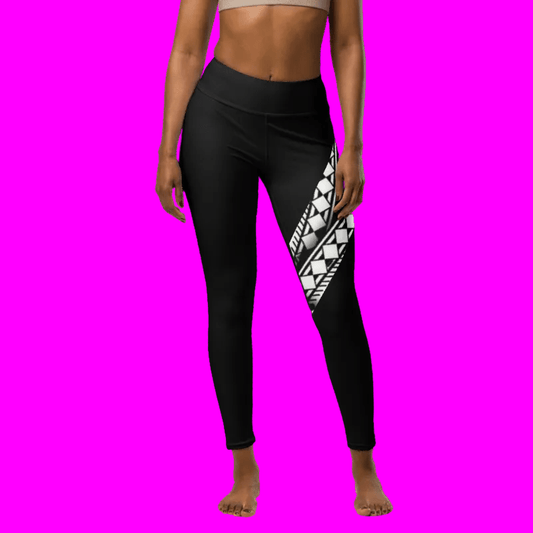 Manusina Collection: Malu Leggings - Black/White - Tatau Fit