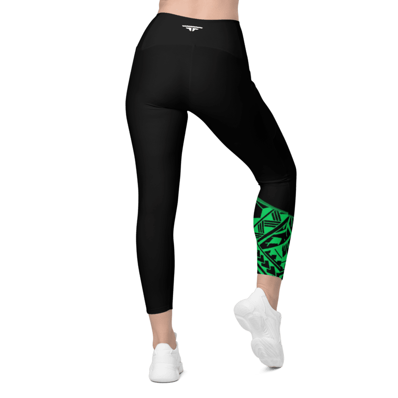 Manusina Collection: Mana Leggings (with pockets) - Emerald Green - Tatau Fit
