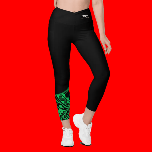 Manusina Collection: Mana Leggings (with pockets) - Emerald Green - Tatau Fit