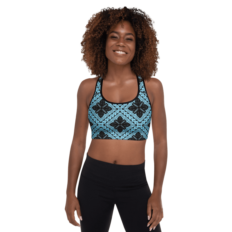 Manusina Collection: Mana Padded Sports Bra - Pale Blue - Tatau Fit