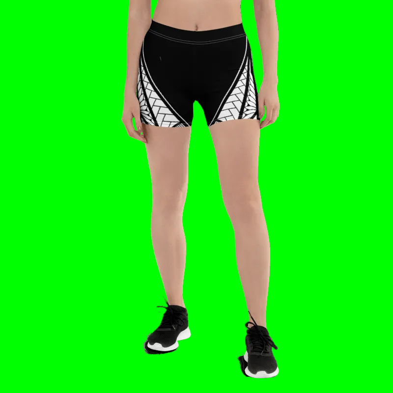 Manusina Collection: Fetu Gym Shorts - Black/White