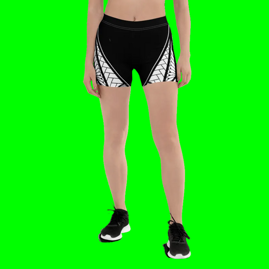 Manusina Collection: Fetu Gym Shorts - Black/White